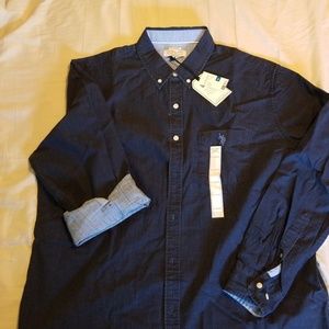 Mens long sleeve jean shirt